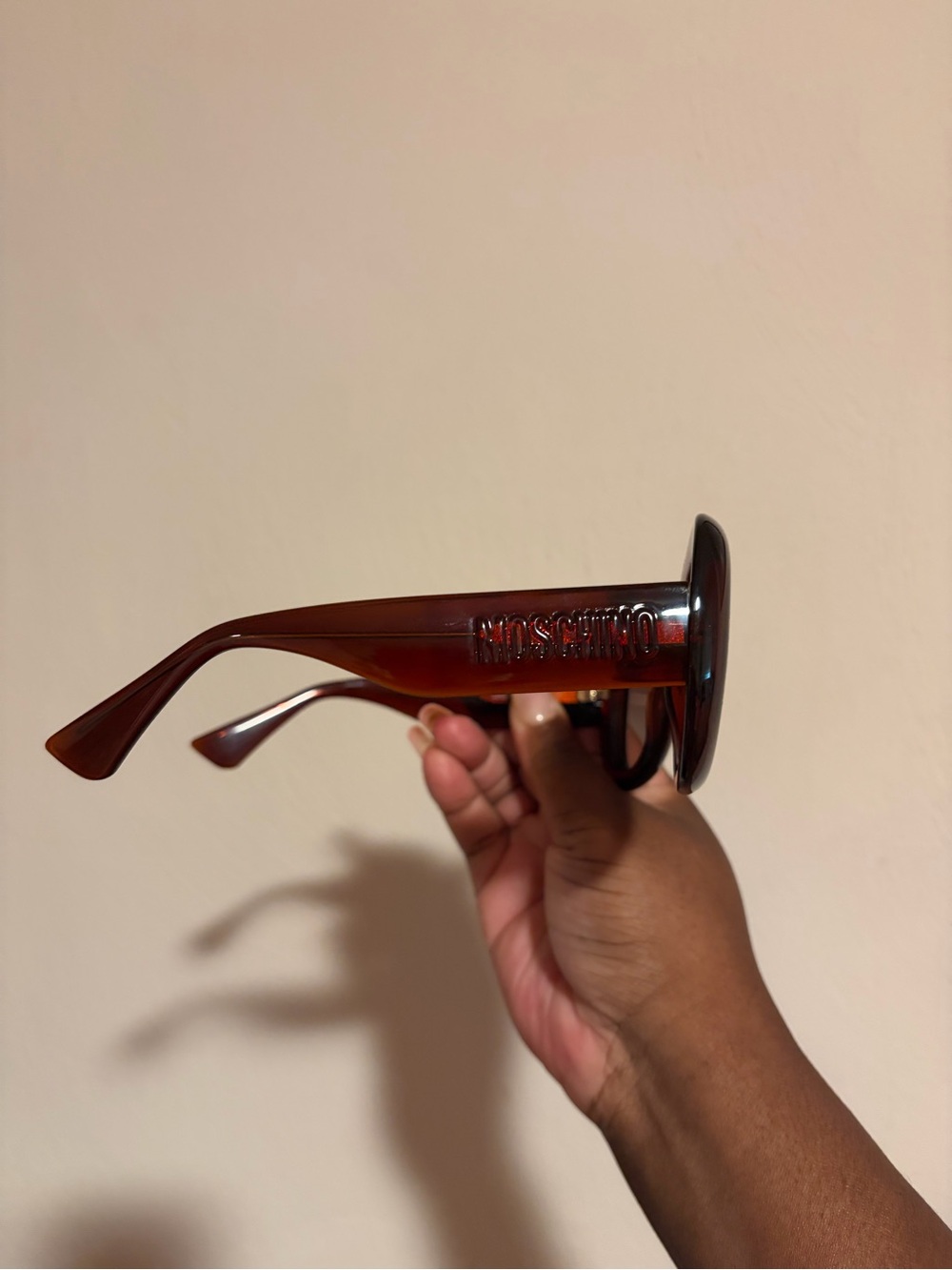 Moschino Brown Oversized Round Women's Sunglasses - Picture 5 of 6